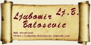 Ljubomir Balošević vizit kartica